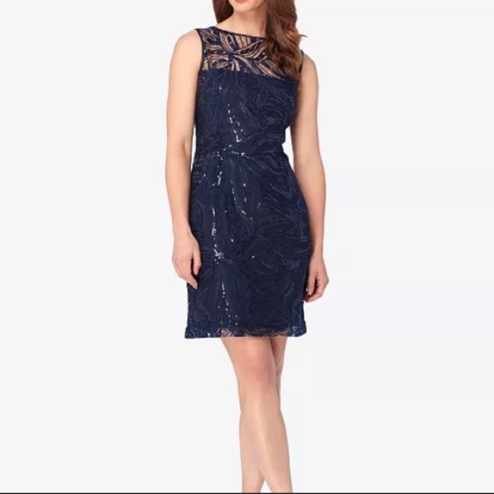NWT ⭐️ Tahari Navy Sequin Dress 💙